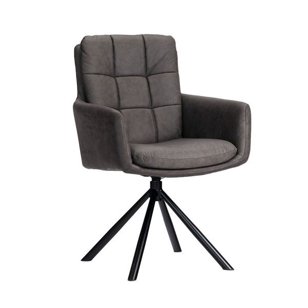 Parma Leather Swivel Chair Grey